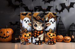 Halloween Highland Cow Tumbler Wrap Product Image 1