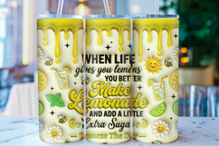 3D Inflated Lemons Summer Tumbler Wrap PNG Product Image 1