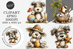 Whimsical summer dogs clipart - summer dogs Png Product Image 1