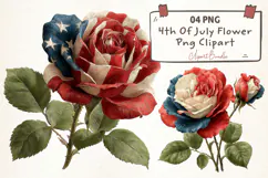4th Of July Flower PNG Clipart Product Image 1