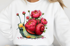 Whimsical Floral Snail Clipart Product Image 2