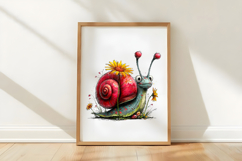 Whimsical Floral Snail Clipart Product Image 3