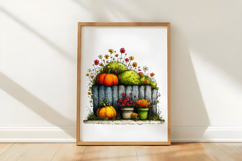 Whimsical Autumn Fence Clipart Product Image 3