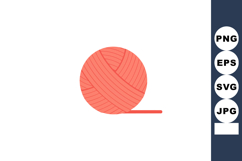 Ball of yarn in coral color for knitting and crafting projec Product Image 1