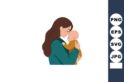 Mother holding baby close in tender moment illustration for Product Image 1