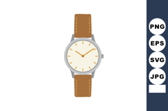 Wristwatch with Brown Leather Strap and Minimalist Dial Vect Product Image 1