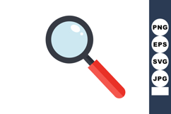 Magnifying glass with red handle vector illustration for sea Product Image 1