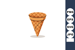 Ice Cream Cone Empty Waffle Pattern Vector Illustration in L Product Image 1