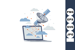 Satellite communication technology with laptop and constella Product Image 1
