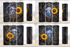 Gothic Sunflower Tumbler Wrap Sublimation, 20 oz Product Image 2