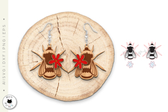 Honey Bee Earrings Laser Cut SVG | Animal Earrings Product Image 3