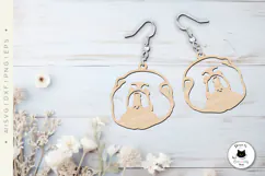 Chow Chow Dog Earrings Laser Cut File | Laser Jewelry Product Image 4