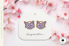 Funny Cat Laser Cut Stud Earrings Set | Animal Earrings SVG Product Image 3