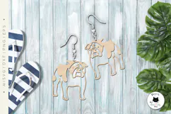 English Bulldog Dog Earrings Laser Cut Design | Dog SVG File Product Image 3