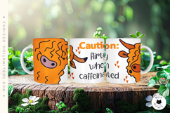 Sassy &amp; Naughty Highland Cow Mug Wrap | Cow PNG Designs Product Image 2