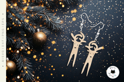 Laser Cut Christmas Earrings SVG File | Reindeer Earrings Product Image 2