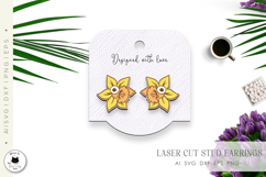 Daffodil Flower Stud Earrings | Laser Cut Spring Earrings Product Image 2