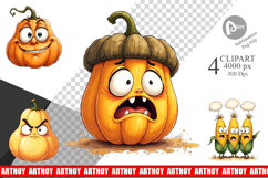 Judgmental Vegetables Clipart Product Image 1