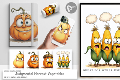 Judgmental Vegetables Digital Paper Product Image 1