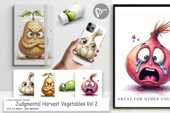 Judgmental Vegetables Digital Paper Product Image 1