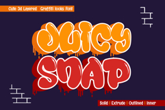 Juicy Snap - Chubby Throw-Up 3d Layered Graffiti Font Product Image 1