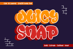 Juicy Snap - Chubby Throw-Up 3d Layered Graffiti Font Product Image 9