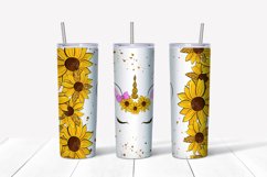 Sunflowers tumbler,Unicorn Tumbler,20 oz skinny tumbler Product Image 5