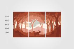 picture of forest and wild animals with mountains vector Product Image 1