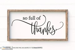 So Full Of Thanks - Farmhouse SVG Product Image 1
