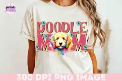 Doodle Mom png, Floral Goldendoodle Sublimation Design Product Image 7