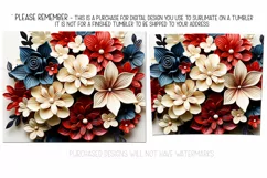 3D Flowers Tumbler Sublimation, July 4th 20oz Tumbler Design Product Image 2