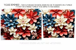 3D Flowers Tumbler Sublimation, July 4th 20oz Tumbler Design Product Image 2