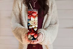 3D Flowers Tumbler Sublimation, July 4th 20oz Tumbler Design Product Image 3