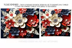 3D Flowers Tumbler Sublimation, July 4th 20oz Tumbler Design Product Image 2