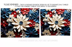 3D Flowers Tumbler Sublimation, July 4th 20oz Tumbler Design Product Image 2