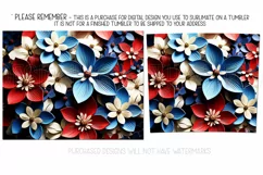 3D Flowers Tumbler Sublimation, July 4th 20oz Tumbler Design Product Image 2