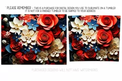 3D Flowers Tumbler Sublimation, July 4th 20oz Tumbler Design Product Image 2
