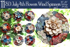 July 4th Wind Spinner, 3D Flower Sublimation, Fourth of July Product Image 1
