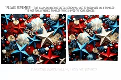 3D Stars Tumbler Sublimation, July 4th 20oz Tumbler Design Product Image 2