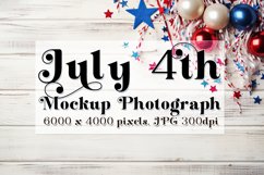 4th of July Mockup, Top View Wood Table Styled Photograph 8 Product Image 1