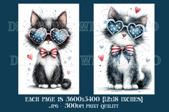 July 4th Backgrounds, 4th of July Tuxedo Cat Backgrounds Product Image 2