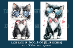 July 4th Backgrounds, 4th of July Tuxedo Cat Backgrounds Product Image 3