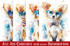 July 4th Backgrounds, 4th of July Chihuahua Dog Backgrounds Product Image 1