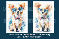 July 4th Backgrounds, 4th of July Chihuahua Dog Backgrounds Product Image 3