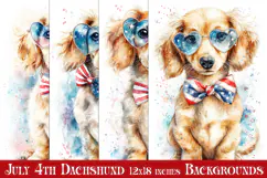 July 4th Backgrounds, 4th of July Dachshund Dog Backgrounds Product Image 1
