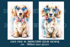 July 4th Backgrounds, 4th of July Dachshund Dog Backgrounds Product Image 2