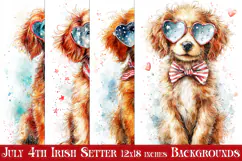 July 4th Backgrounds, 4th of July Irish Setter Backgrounds Product Image 1