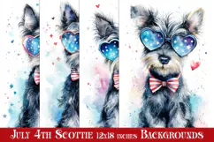 July 4th Backgrounds, 4th of July Scottie Backgrounds, s1 Product Image 1
