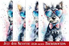 July 4th Backgrounds, 4th of July Scottie Backgrounds, s2 Product Image 1