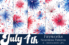 July 4th Patterns, 4th of July Fireworks Seamless Patterns 4 Product Image 1